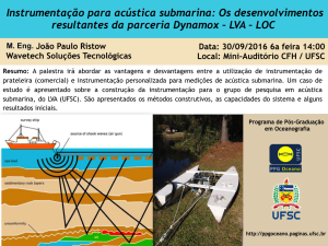 <!--:pt-->Palestra: “Instrumentação para acústica submarina: Os desenvolvimentos resultantes da parceria Dynamox - LVA - LOC” M. Eng. João Paulo Ristow – Mini-auditório CFH/UFSC<!--:-->